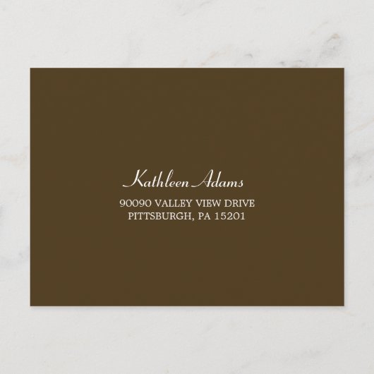 オークツリーウェディングRSVPポストカード インビテーションポストカード (裏面)