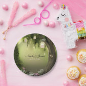 オークツリーエンチャントフォレスト庭園の結婚式プレート ペーパープレート (パーティー)