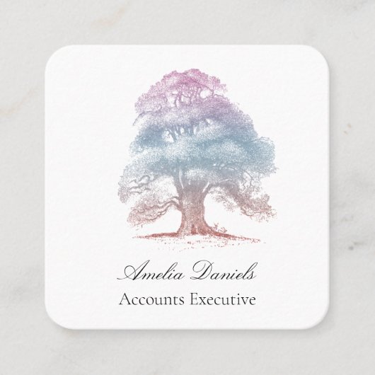 オークツリーオンブルーイラストレーション名刺 スクエア名刺 (正面)