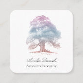 オークツリーオン薄紫イラストレーション名刺 スクエア名刺 (正面)