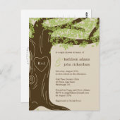 オークツリーカップルのシャワー招待状 ポストカード (正面/裏面)