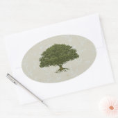 オークツリーステッカー 楕円形シール (封筒)