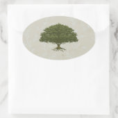 オークツリーステッカー 楕円形シール (バッグ)