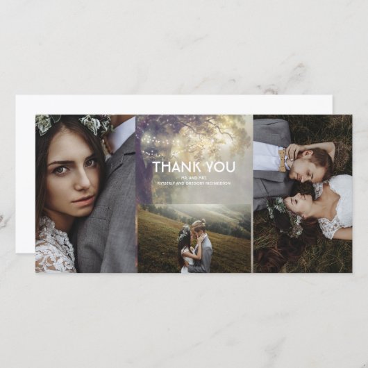 オークツリーストリングラ素朴イツ結婚の感謝 サンキューカード (正面/裏面)