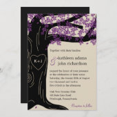 オークツリーパープル結婚式招待状 招待状 (正面/裏面)