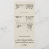 オークツリープランテーションイングリーン結婚式 プログラム (裏面)