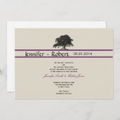 オークツリープランテーションインパープル結婚式招待状 招待状 (正面/裏面)