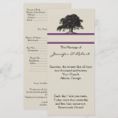 オークツリープランテーションインパープル結婚式 プログラム (正面/裏面)