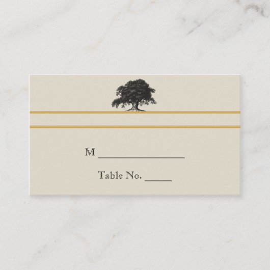 オークツリープランテーション結婚イン金ゴールド座席表 プレイスカード (正面)