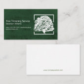 オークツリーロゴ |緑のテクスチャ背景 名刺 (正面/裏面)