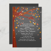 オークツリー愛の鳥のリハーサル夕食招待状love1 招待状 (正面/裏面)