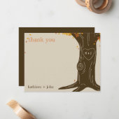 オークツリー秋の結婚式サンキューカード ノートカード (正面/裏面インサイチュ)