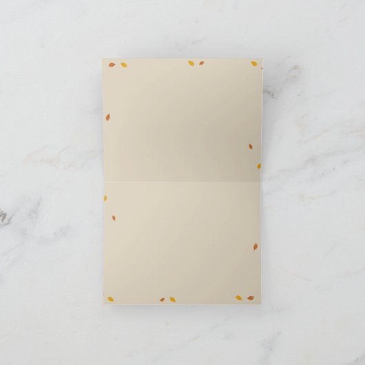 オークツリー秋の結婚式サンキューノートカード サンキューカード (内部)