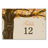 オークツリー秋の結婚式テーブル番号カード テーブルナンバー (裏面)