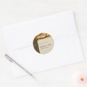 オークツリー秋の結婚式フェイスステッカー ラウンドシール (封筒)