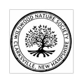 オークツリー素朴ア縁どアドレスの自然とビジネス ラバースタンプ (インプリント)