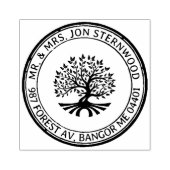 オークツリー素朴ア縁どアドレスの自然とビジネス ラバースタンプ (インプリント)