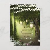 オークツリー素朴エンチャント森の庭RSVP返信 出欠カード (正面/裏面)
