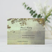 オークツリー素朴ライツウェディングRSVP 出欠カード (スタンド正面)