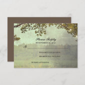 オークツリー素朴ライツウェディングRSVP 出欠カード (正面/裏面)