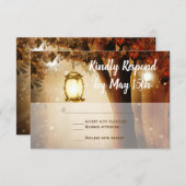 オークツリー素朴紅葉ウェディングRSVPカード 出欠カード (正面/裏面)