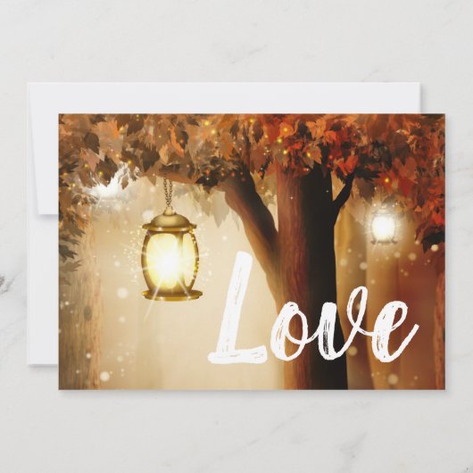 オークツリー素朴紅葉秋の結婚式招待状 招待状 (裏面)