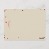 オークツリー結婚のテーブル番号カード – 明るい赤紫色 ポストカード (裏面)