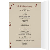 オークツリー結婚式 プログラムカード (内側 (左))