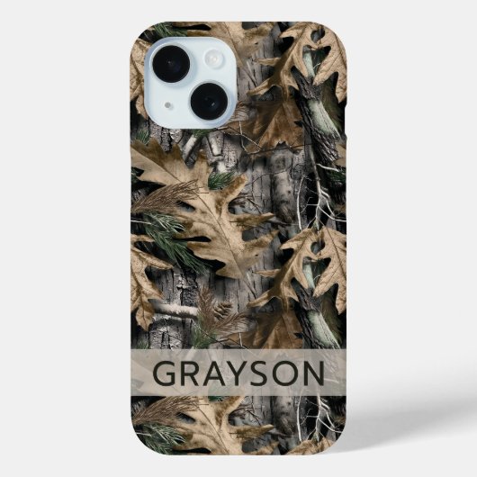 オークツリー カモフラージュ カスタマイズ Case-Mate iPhoneケース iPhone 15ケース (裏面)
