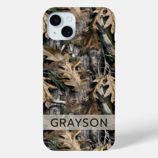 オークツリー カモフラージュ カスタマイズ Case-Mate iPhoneケース iPhone 15 Miniケース (裏面)