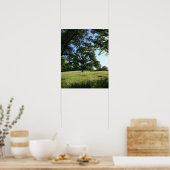 オークツリー、春フィールド、ポートレート ポスター (キッチン)