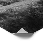 オークツリー、春牧草地、白黒 ポスター (角)