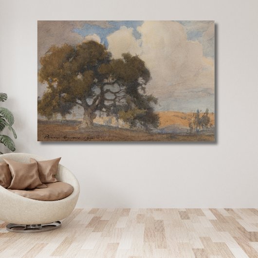 オークツリー(1910) -威厳のあるヴィンテージ水色 キャンバスプリント