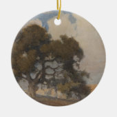 オークツリー(1910) -威厳のあるヴィンテージ水色 セラミックオーナメント (正面)