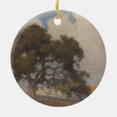 オークツリー(1910) -威厳のあるヴィンテージ水色 セラミックオーナメント (裏面)