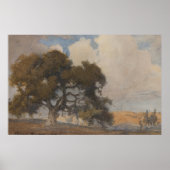 オークツリー(1910) -威厳のあるヴィンテージ水色 ポスター (正面)