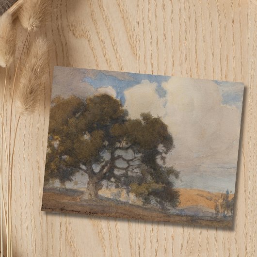 オークツリー(1910) -威厳のあるヴィンテージ水色 ポストカード