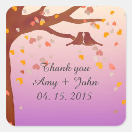 オークツリーlovebirdsハート紙吹雪シールlove1 スクエアシール