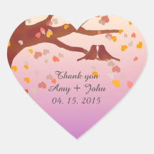 オークツリーlovebirdsハート紙吹雪シールlove1