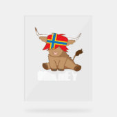 オークニー島の旗のギフトスコットランドの高地の牛のカット アクリルサイン (正面)