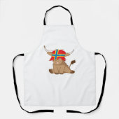 オークニー島の旗のギフトスコットランドの高地の牛のカット エプロン (正面)