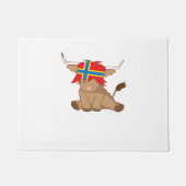 オークニー島の旗のギフトスコットランドの高地の牛のカット ドアマット (正面)