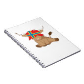 オークニー島の旗のギフトスコットランドの高地の牛のカット ノートブック (右側)