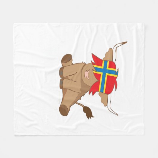 オークニー島の旗のギフトスコットランドの高地の牛のカット フリースブランケット (正面(横))