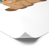 オークニー島の旗のギフトスコットランドの高地の牛のカット ポスター (角)