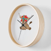 オークニー島の旗のギフトスコットランドの高地の牛のカット 壁時計 (傾斜)