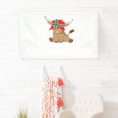 オークニー島の旗のギフトスコットランドの高地の牛のカット 横断幕 (インサイチュ)