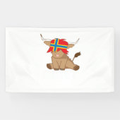 オークニー島の旗のギフトスコットランドの高地の牛のカット 横断幕 (横)