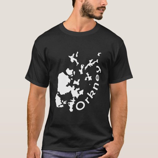 オークニー諸島の地図 Tシャツ (正面)