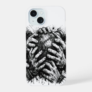 オークニー ダークアート インクイラスト – つかみ合う手 iPhone 15ケース